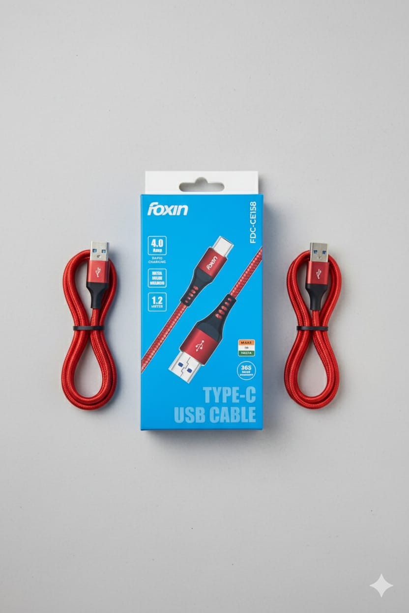 Foxin FDC-CE158 4A Fast Charging Type-C Cable (1.2m)