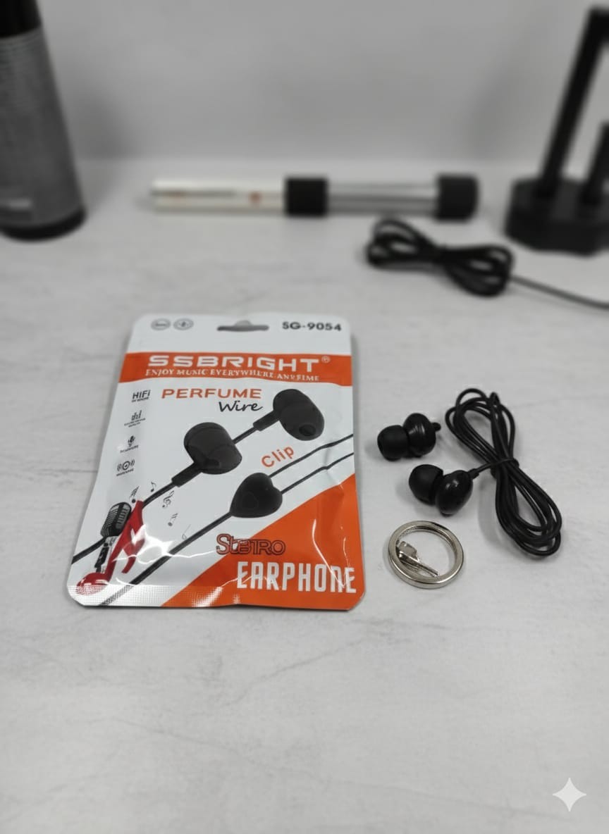 SSBRIGHT Perfume Wire Clip Stereo In-Ear Earphones with Mic (SG-9054)