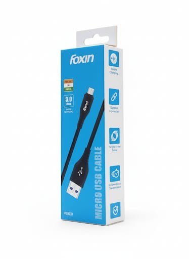 Foxin Durable Micro USB Cable – 3.0 Amp Super Fast Charge